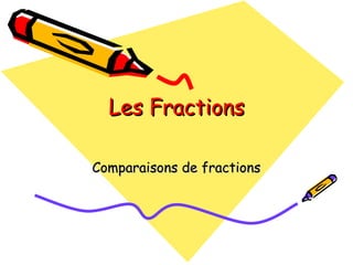 Les Fractions Comparaisons de fractions 