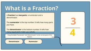 Infraction Math Fraction Action Review Student Workbook Presentation in Teal Fun Style.pptx