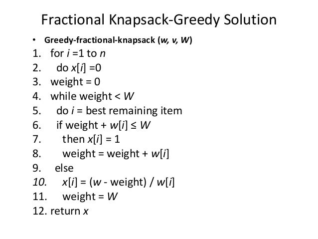 fractional knapsack fractional knapsack