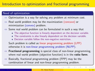 Fractional programming (A tool for optimization) | PPT
