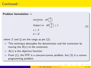 Fractional programming (A tool for optimization) | PPT