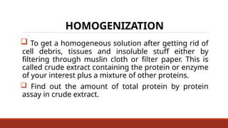 Homogenization Extract FRACTIONATION OF NUCLEIC ACID AND PROTEINS.pptx