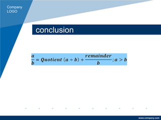 Company
LOGO
www.company.com
conclusion
 