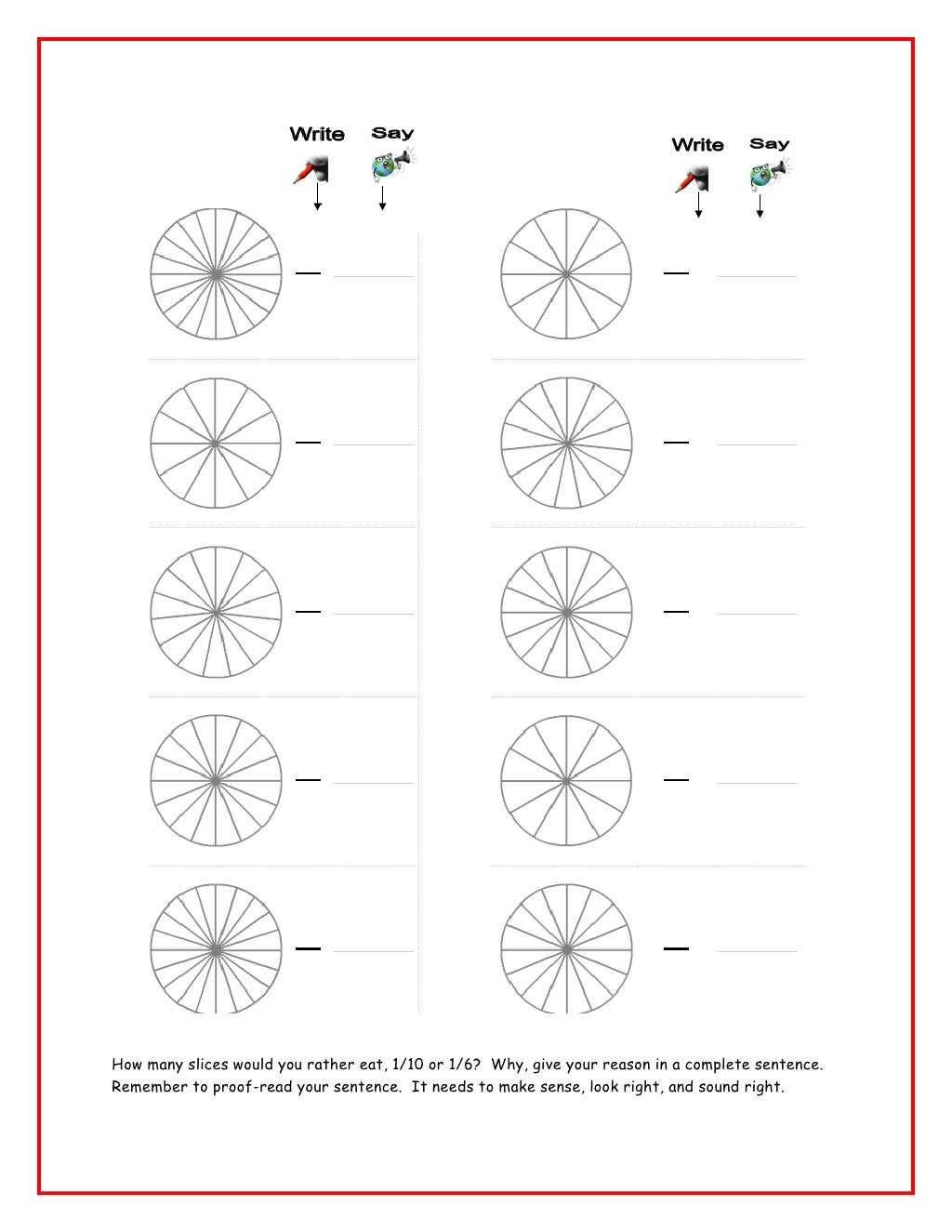 Graphic Organizers For Fractions