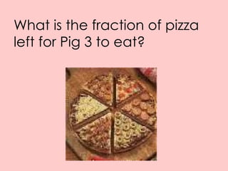 What is the fraction of pizza left for Pig 3 to eat? 