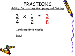 Fractions - Add, Subtract, Multiply and Divide | PPT