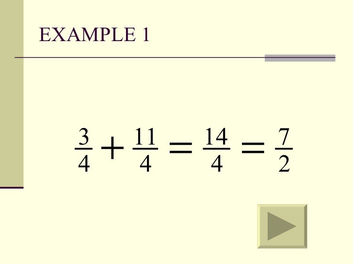 Fractions addition