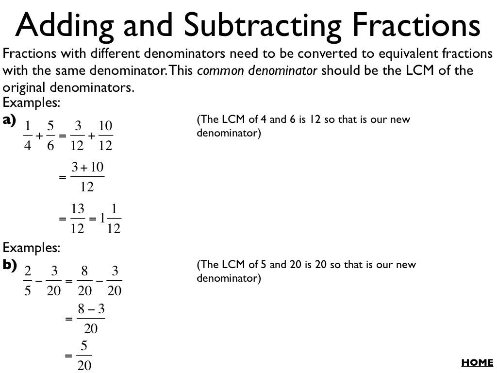 Fractions and Percentages