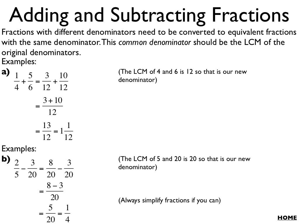 Fractions and Percentages