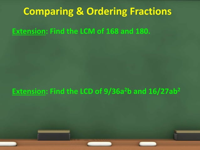 Fractions comparing ordering | PPT