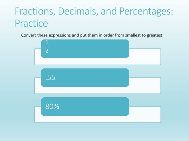 figuring out percentages from decimals