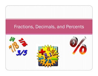 Fractions, Decimals, and Percents
 