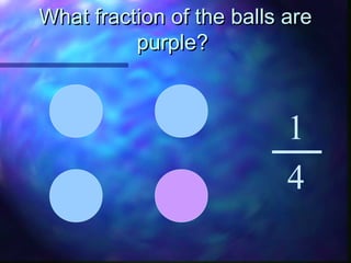 WWhhaatt ffrraaccttiioonn ooff tthhee bbaallllss aarree 
ppuurrppllee?? 
1 
4 
 