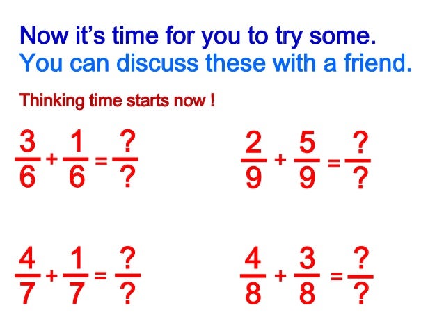 Adding and Subtracting Fractions with the Same Denominators.