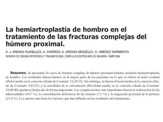Fracturas complejas de humero proximal