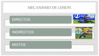 MECANISMO DE LESION
DIRECTOS
INDIRECTOS
MIXTOS
 