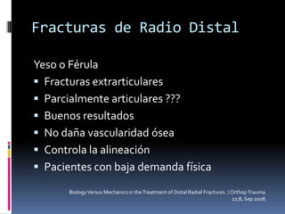 Fracturas de Radio DistalThe History of Fracture Fixation of the Hand and Wrist. Clinical Orthop Rela Resch. 445, April 2006.