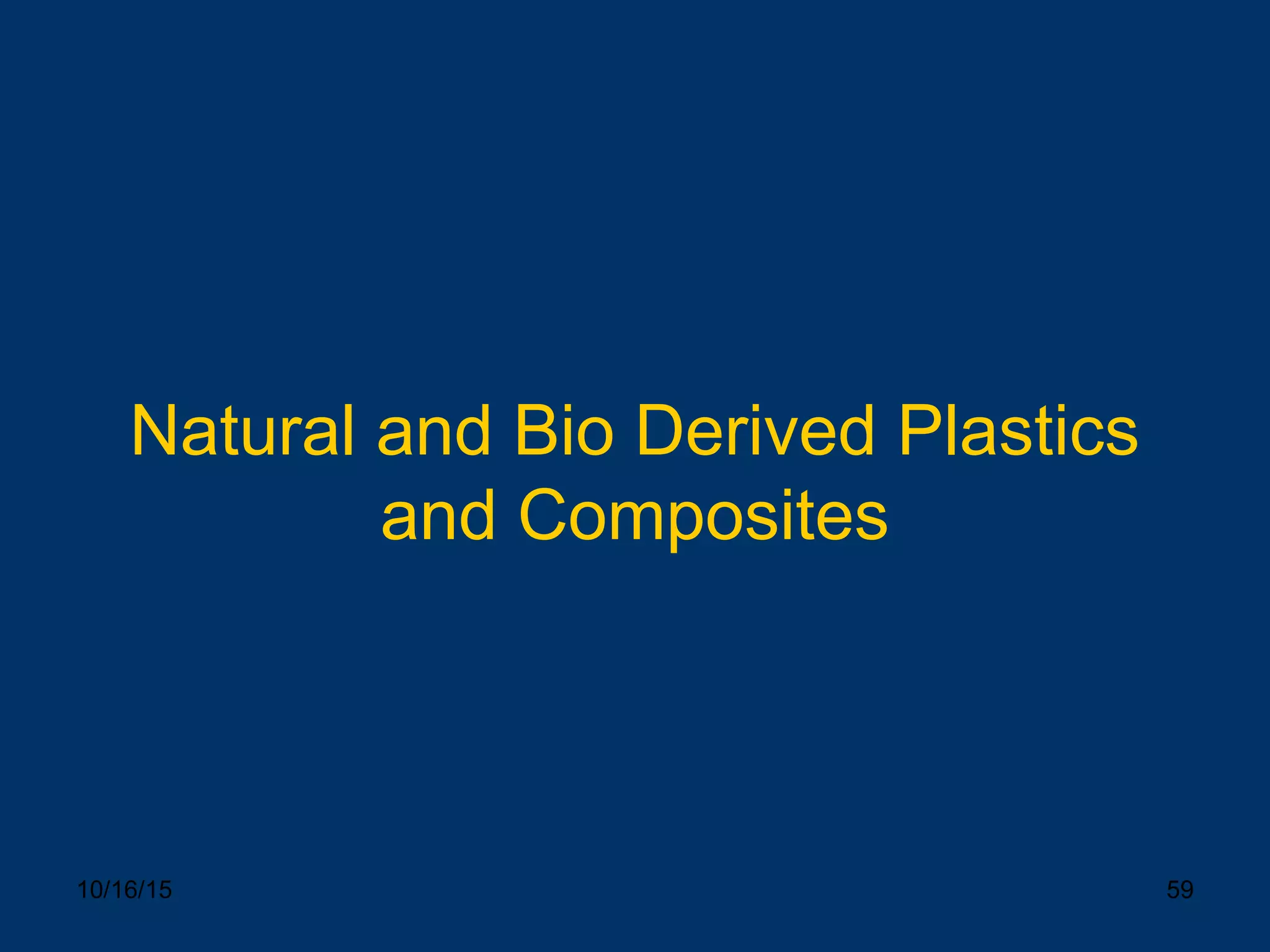 10/16/15 59
Natural and Bio Derived Plastics
and Composites
 
