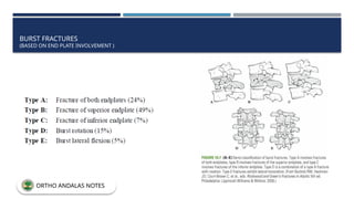 BURST FRACTURES
(BASED ON END PLATE INVOLVEMENT )
ORTHO ANDALAS NOTES
 