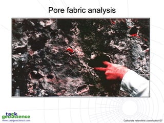 Carbonate heterolithic classification/27
Pore fabric analysis
 