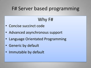 F# Server-side programming | PPT