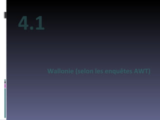 Wallonie (selon les enquêtes AWT) 4.1 