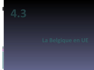 La Belgique en UE 4.3 