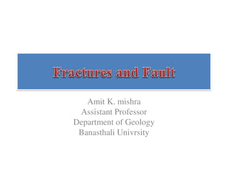 Amit K. mishra
Assistant Professor
Department of Geology
Banasthali Univrsity
 