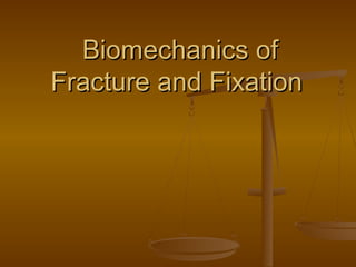 Biomechanics ofBiomechanics of
Fracture and FixationFracture and Fixation
 