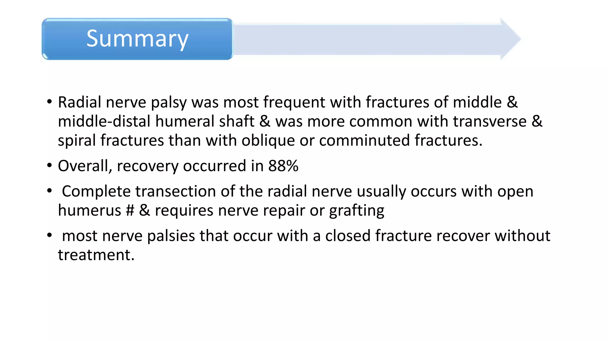 Fractures of the humeral shaft with radial nerve | PPTX