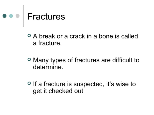 Fractures sprains and dislocations | PPS | First Aid | Injuries