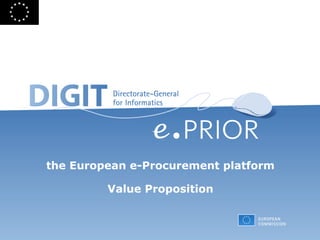 the European e-Procurement platform Value Proposition 