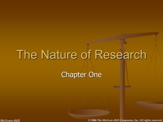 McGraw-Hill © 2006 The McGraw-Hill Companies, Inc. All rights reserved.
The Nature of Research
Chapter One
 