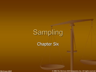 © 2006 The McGraw-Hill Companies, Inc. All rights reserved.
McGraw-Hill
Sampling
Chapter Six
 