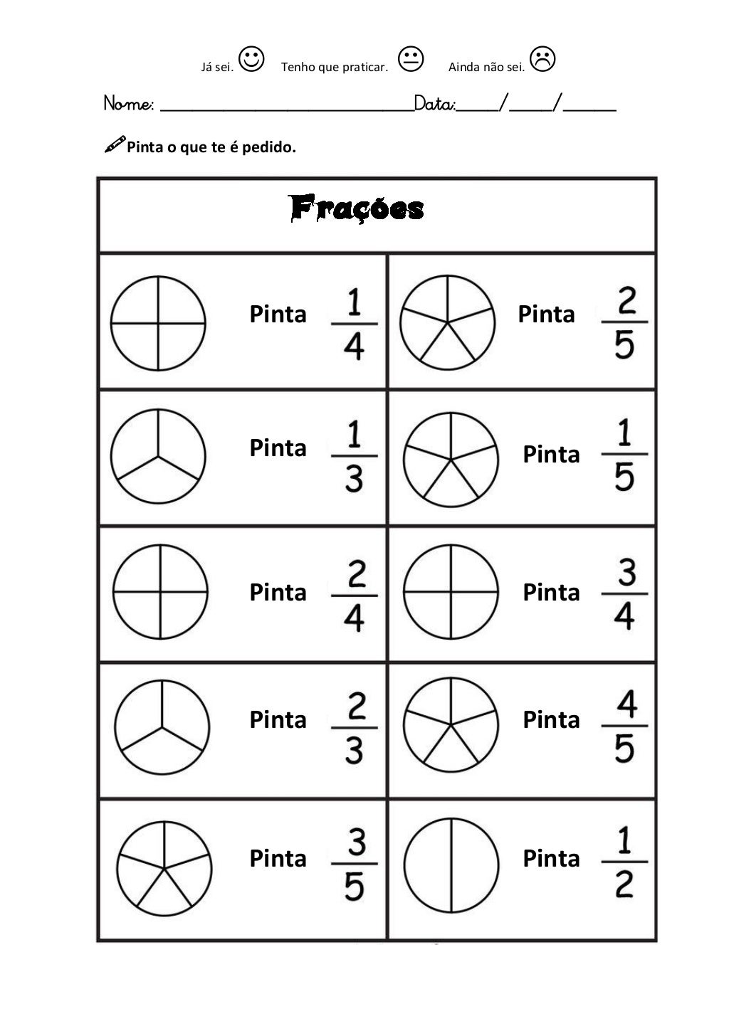 Pinte A Fração Correspondente - RETOEDU