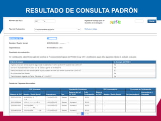 RESULTADO DE CONSULTA PADRÓN
 