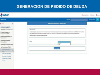 GENERACION DE PEDIDO DE DEUDA
 