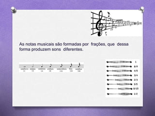 As notas musicais são formadas por frações, que dessa
forma produzem sons diferentes.
 