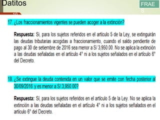 Datitos
13/05/2016
10
2
FRAE
S
Fuente: SUNAT
 