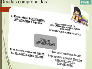 Deudas comprendidas FRAE
S
 