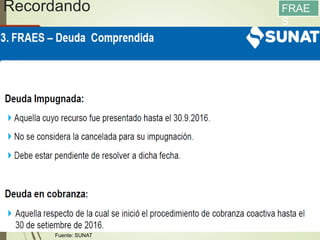 Recordando
13/05/2016
81
FRAE
S
Fuente: SUNAT
 