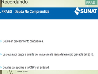 Recordando
13/05/2016
82
FRAE
S
Fuente: SUNAT
 