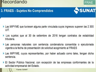 Recordando
13/05/2016
84
FRAE
S
Fuente: SUNAT
 