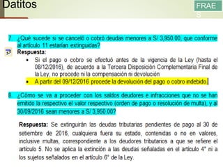 Datitos
13/05/2016
97
FRAE
S
Fuente: SUNAT
 