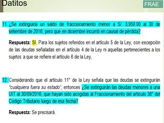 Datitos
13/05/2016
99
FRAE
S
Fuente: SUNAT
 