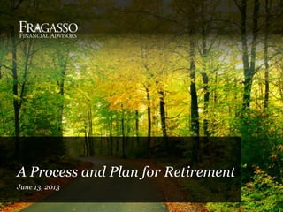 A Process and Plan for Retirement
June 13, 2013
 