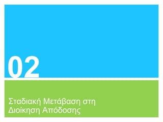 Σταδιακή Μετάβαση στη
Διοίκηση Απόδοσης
02
 