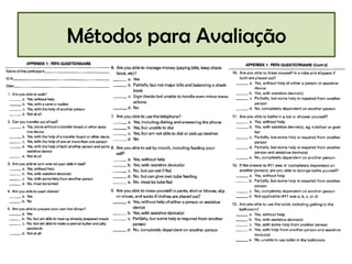 Métodos para Avaliação

 