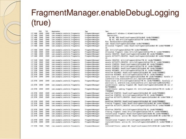 Fragment Debugging