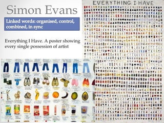 Everything I Have. A poster showing
every single possession of artist
Simon Evans
 